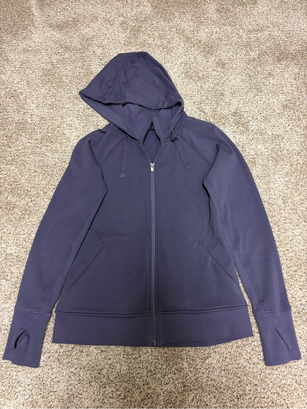 Athleta Midnight Full Zip Hooded Forever Fleece Jacket